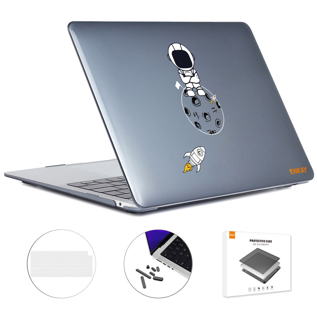 Astronaut Pattern Laptop Case for MacBook Pro 14 inch (2021) A2442 (EU) Shockproof Case with TPU Keyboard Cover + Anti-dust Plugs - Astronaut No.4 Astronaut Pattern Laptop Case for MacBook Pro 14 inch (2021) A2442 (EU) Shockproof Case with TPU Keyboard Cover + Anti-dust Plugs - Astronaut No.4